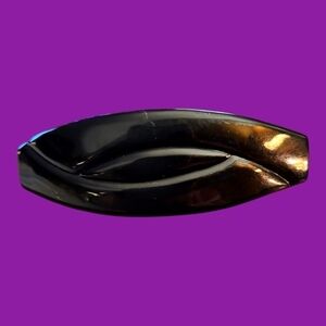 Vintage Black Lucite Made in Hong Kong  Art Deco Barrette